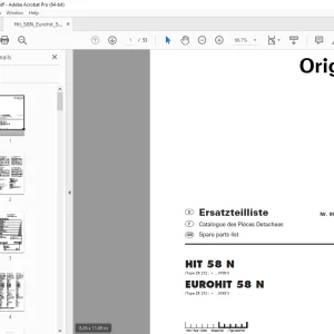 Pottinger HIT 58 N EUROHIT 58 N Rotary Tedder Parts Manual PDF