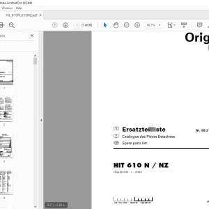 Pottinger HIT 610 N HIT 610 NZ Rotary Tedder Parts Manual PDF