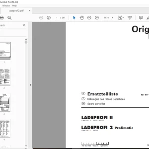 Pottinger LADEPROFI II & LADEPROFI 2 Profimatic Ladewagen Parts Manual PDF