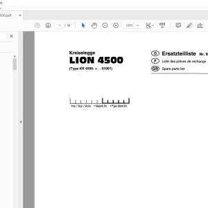 Pottinger Lion 4500 Rotary Tiller Parts Manual - PDF DOWNLOAD