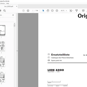 Pottinger Lion 6000 Rotary Tiller Parts Manual - PDF DOWNLOAD