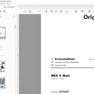 Pottinger MEX 6 Mais Forage Harvester Parts Manual - PDF DOWNLOAD