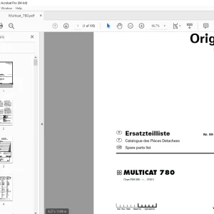 Pottinger MULTICAT 780 Mower Parts Manual - PDF DOWNLOAD