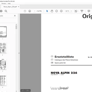 Pottinger NOVA ALPIN 226 Mower Parts Manual - PDF DOWNLOAD