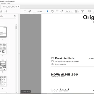 Pottinger NOVA ALPIN 266 Mower Parts Manual - PDF DOWNLOAD