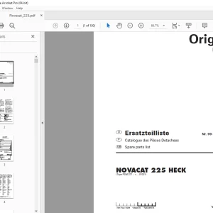 Pottinger NOVACAT 225 HECK Parts Manual - PDF DOWNLOAD