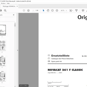Pottinger NOVACAT 261 F CLASSIC Parts Manual - PDF DOWNLOAD