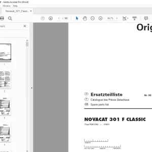 Pottinger NOVACAT 301 F CLASSIC Mower Parts Manual - PDF DOWNLOAD