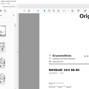 Pottinger NOVACAT 302 ED-RC Mower Parts Manual - PDF DOWNLOAD