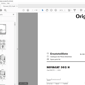 Pottinger NOVACAT 302 H Mower Parts Manual PDF