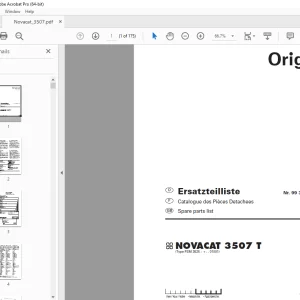 Pottinger NOVACAT 3507 T Mower Parts Manual - PDF DOWNLOAD