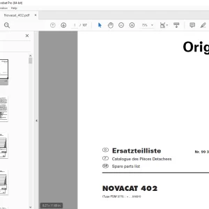 Pottinger NOVACAT 402 Mower Parts Manual - PDF DOWNLOAD