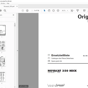 Pottinger NOVACAT CLASSIC 351 Mower Parts Manual - PDF DOWNLOAD