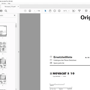 Pottinger NOVACAT S 10 Mower Parts Manual - PDF DOWNLOAD