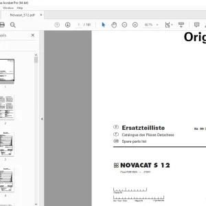 Pottinger NOVACAT S 12 Mower Parts Manual - PDF DOWNLOAD