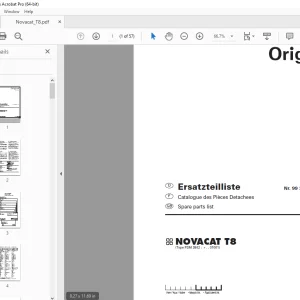 Pottinger NOVACAT T8 Mower Parts Manual - PDF DOWNLOAD