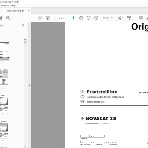 Pottinger NOVACAT X8 Mower Parts Manual - PDF DOWNLOAD