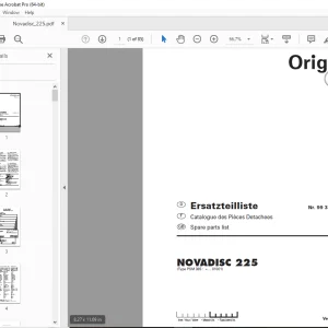 Pottinger NOVADISC 225 Mower Parts Manual - PDF DOWNLOAD