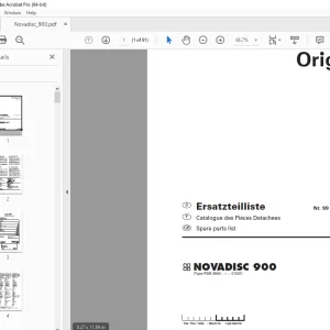 Pottinger NOVADISC 900 Mower Parts Manual - PDF DOWNLOAD