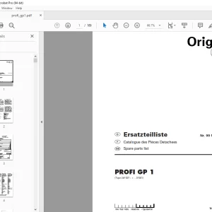 Pottinger PROFI GP 1 Ladewagen Parts Manual - PDF DOWNLOAD