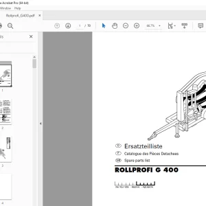 Pottinger ROLLPROFI G 400 Round Baler Parts Manual - PDF DOWNLOAD