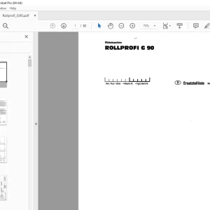 Pottinger ROLLPROFI G 90 Round Baler Parts Manual - PDF DOWNLOAD