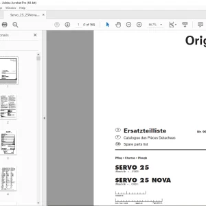 Pottinger SERVO 25 SERVO 25 NOVA Plough Parts Manual PDF