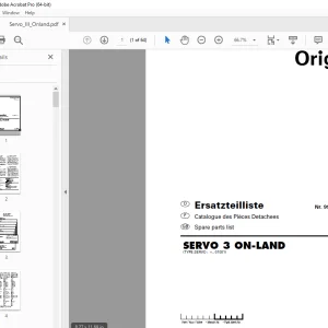 Pottinger SERVO 3 ON-LAND Plough Parts Manual PDF