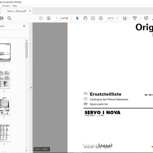 Pottinger SERVO I NOVA Plough Parts Manual - PDF DOWNLOAD