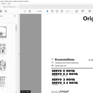 Pottinger SERVO II NOVA SERVO II S NOVA SERVO 2 NOVA SERVO 2 S NOVA Plough Parts Manual PDF