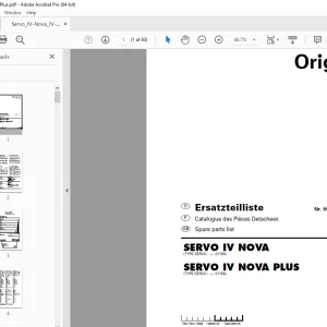 Pottinger SERVO IV NOVA SERVO IV NOVA PLUS Plough Parts Manual PDF