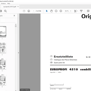 Pottinger Silowagen EUROPROFI 4510 combiline Parts Manual PDF