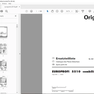 Pottinger Silowagen EUROPROFI 5510 Combiline Parts Manual PDF