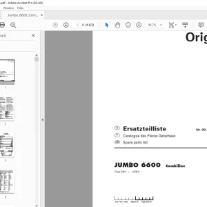 Pottinger Silowagen JUMBO 6600 Combiline Parts Manual PDF