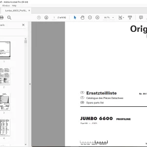 Pottinger Silowagen JUMBO 6600 PROFILINE Parts Manual PDF
