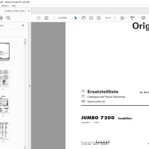 Pottinger Silowagen JUMBO 7200 Combiline Parts Manual PDF