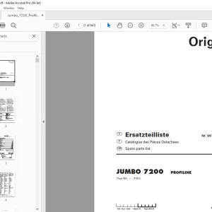 Pottinger Silowagen JUMBO 7200 PROFILINE Parts Manual PDF
