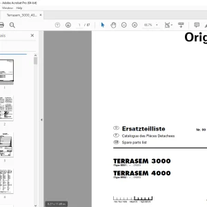 Pottinger TERRASEM 3000 & TERRASEM 4000 Seed drill Parts Manual PDF