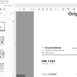Pottinger TOP 1252 Rake Parts Manual - PDF DOWNLOAD