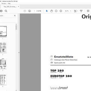 Pottinger TOP 280 EUROTOP 280 Rake Parts Manual - PDF DOWNLOAD