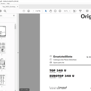 Pottinger TOP 340 U EUROTOP 340 U Rake Parts Manual - PDF DOWNLOAD