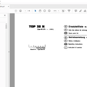 Pottinger TOP 38 N Rake Parts Manual - PDF DOWNLOAD