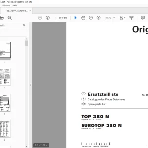 Pottinger TOP 380 N EUROTOP 380 N Rake Parts Manual PDF