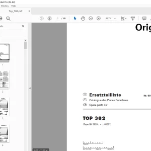 Pottinger TOP 382 Rake Parts Manual - PDF DOWNLOAD