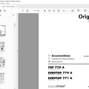 Pottinger TOP 770 A EUROTOP 770 A EUROTOP 771 A Rake Parts Manual PDF