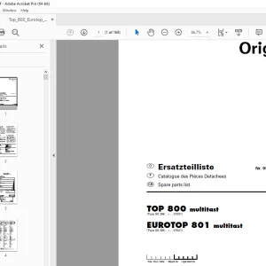 Pottinger TOP 800 multitast EUROTOP 801 multitast Parts Manual PDF