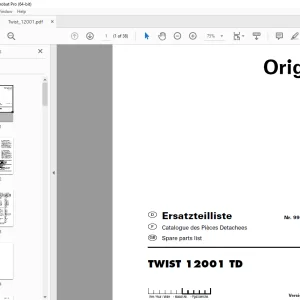Pottinger TWIST 12001 TD Muck Spreader Parts Manual PDF