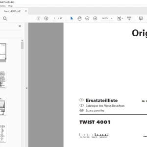Pottinger TWIST 4001 Muck Spreader Parts Manual - PDF DOWNLOAD