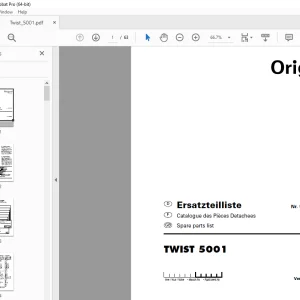Pottinger TWIST 5001 Muck Spreader Parts Manual PDF