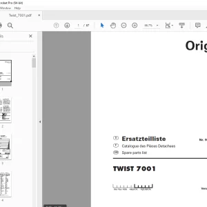 Pottinger TWIST 7001 Muck Spreader Parts Manual - PDF DOWNLOAD